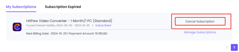 cancel subscription