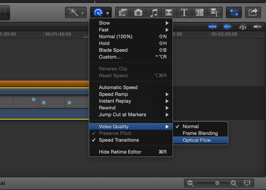 final cut pro frame interpoloation